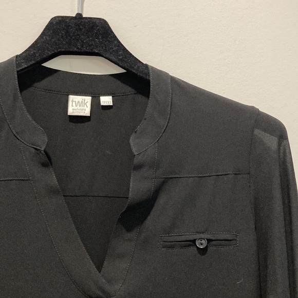 TWIK Black Sheer Long Sleeve Dress - Picture 11 of 15